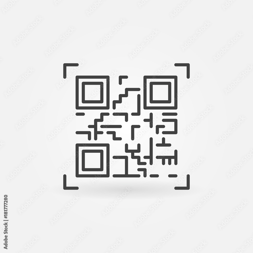 Poster qr code scanning vector icon in thin line style