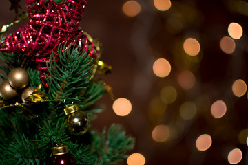 Christmas tree and lights background