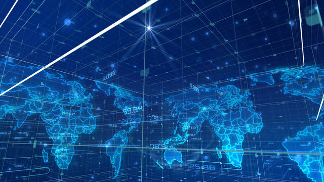 Cubic Digital Communication World Map