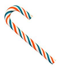 Red, blue and white candy cane