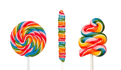 Three lollipops with many colors