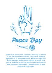 Peace Day Poster on 21 September 2017 Vector Text