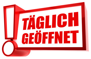 Täglich geöffnet! Button, Icon