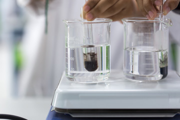 Analyze samples Cadmium ions in Laboratory.