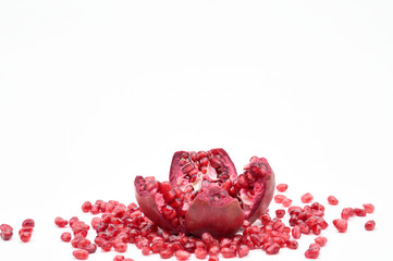 Pomegranate on a white background.Natural.For Isolation.