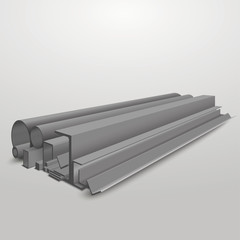 Rolled metal products. Isolated on white background