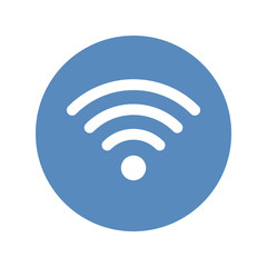 Wifi icon vector, wireless network symbol placed in blue circle