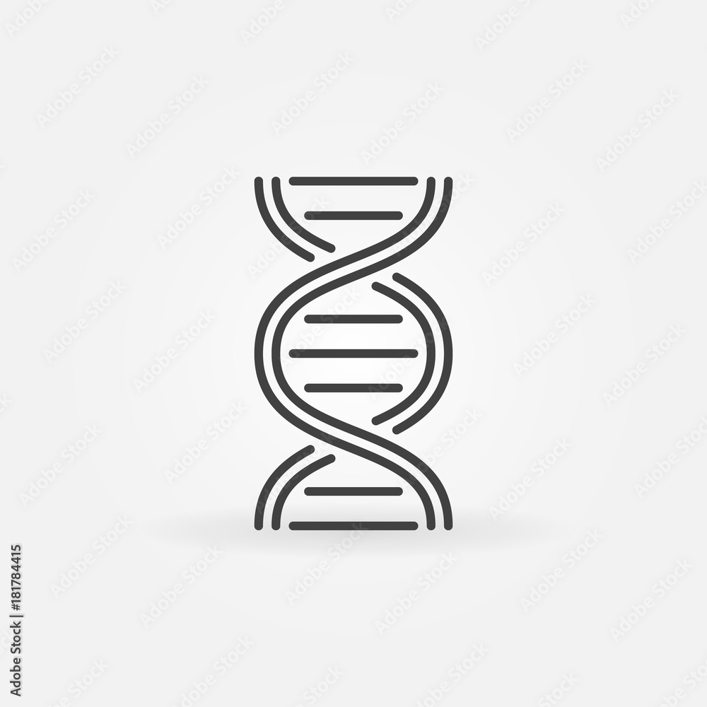 Poster dna structure vector icon in thin line style