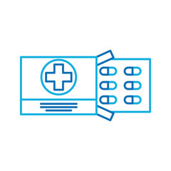 Fototapeta premium pain treatment medical drug package for tablet vitamin antibiotic vector illustration