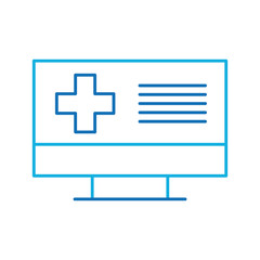 Fototapeta premium screen computer cross medical online support digital vector illustration