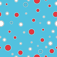 White Christmas and New Year snow seamless pattern with cartoon style red and white dots