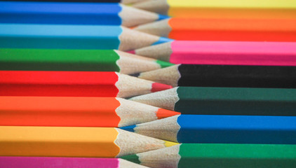 Colored pencils. Abstract colored background.
