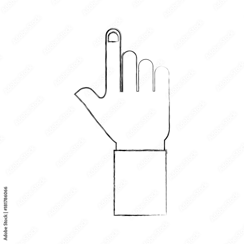 Poster hand pointer gesture symbol icon vector illustration