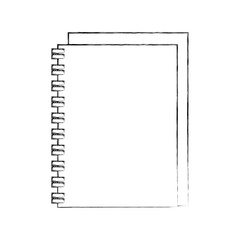 spiral notebook cover leaves equipment vector illustration