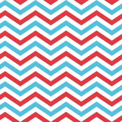  Naadloze Chevron patroon in blauwe, rode en witte kleur. Mooie achtergrond voor plakboek of fotocollage. Moderne Kerst Achtergronden. © annettbro
