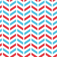 Seamless Chevron Pattern in Blue, Red, and White color. Nice background for Scrapbook or Photo Collage. Modern Christmas Backgrounds.