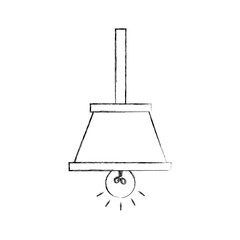 hanging lamp bulb light decoration object vector illustration