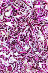 Cauliflower. Heap of grated cabbage closeup. Background.