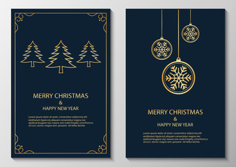 merry christmas and happy new year, greeting.vector illustration