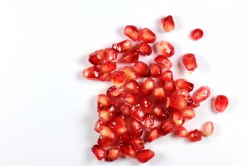 Pomegranate fruit on white background.