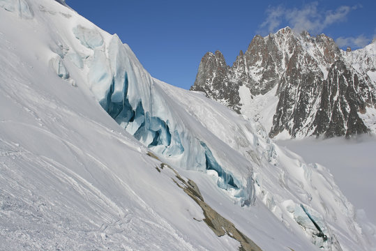 Vallee Blanche glacier. Chamonix, France, Europe