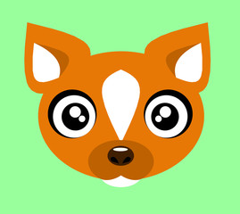 Portrait of a fox icon flat children 