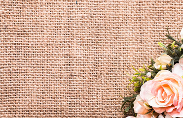 Bouquet of flowers on rustic background useful as wedding invitation or card for valentine's day