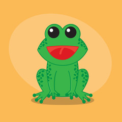 Frog cartoon flat card