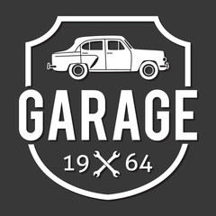 Garage badge. Car repair logo