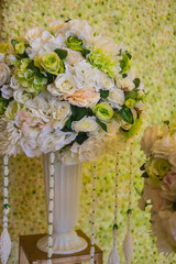 Beautiful artificial bouquet flower in ceramic vases
