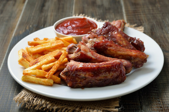 Fried sliced pork ribs