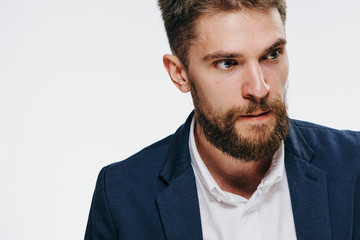 Obraz premium Business man on white isolated background, portrait