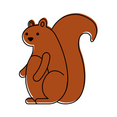 autumn season squirrel animal forest vector illustration