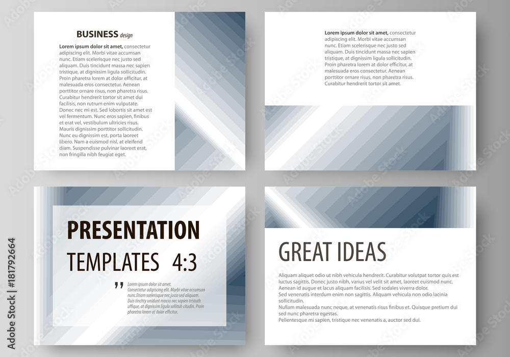Poster set of business templates for presentation slides. easy editable vector layouts in flat design. simp
