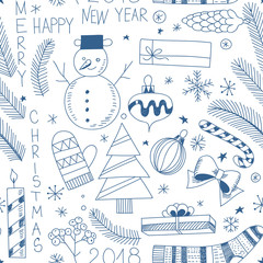 Doodle Christmas pattern