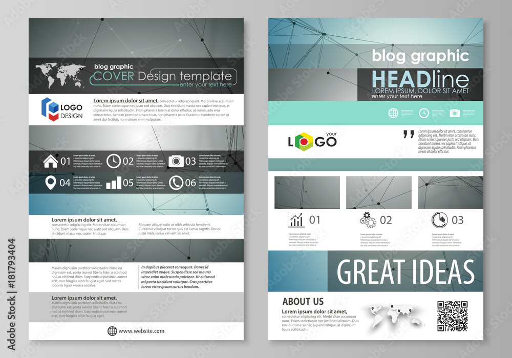 Wall mural blog graphic business templates. page website design template, abstract vector layout. geometric bac