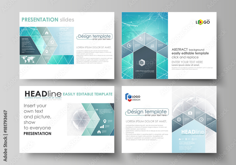 Poster the minimalistic abstract vector illustration of the editable layout of the presentation slides desi