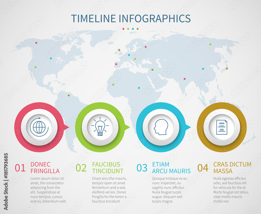 Poster business chart timeline with process steps. vector progress flow diagram infographics template