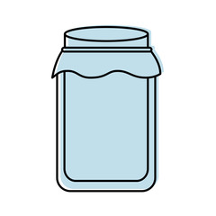 glass jar with cap filled with honey vector illustration