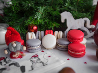 delicious macaroni lie on the Christmas table waiting for guests
