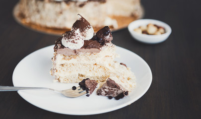 Meringue cake with hazelnuts and buttercream