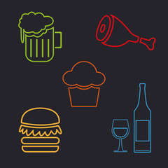 Food icons set icon vector illustration graphic design