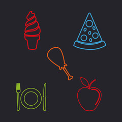 Food icons set icon vector illustration graphic design