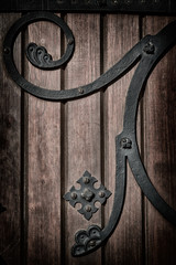  the  antique  door and the metal in the entrance