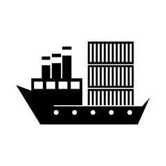 Naklejka premium sea transportation logistic freight shipping cargo ship vector illustration