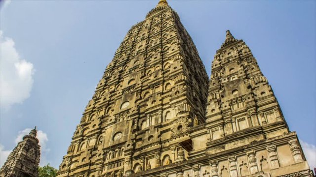 Bodh Gaya, Temple, Gaya, India, Time Lapse, 4k
