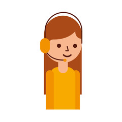 logistic delivery support phone operator in headset icon vector illustration