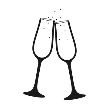 Champagne glass vector icon