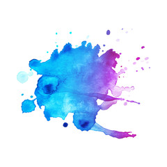 Abstract isolated watercolor hand drawn paper texture stain on white background for text design, web, label.