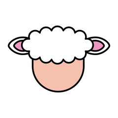 Cute lamb character icon vector illustration design